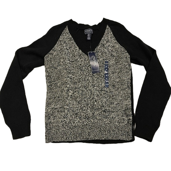 Chaps Black and Gray Women's Sweater - Picture 1 of 5